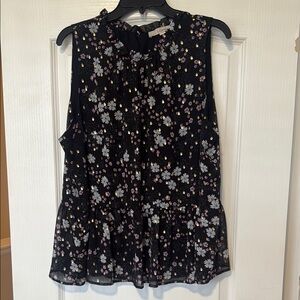 Floral Black Sleeveless Top